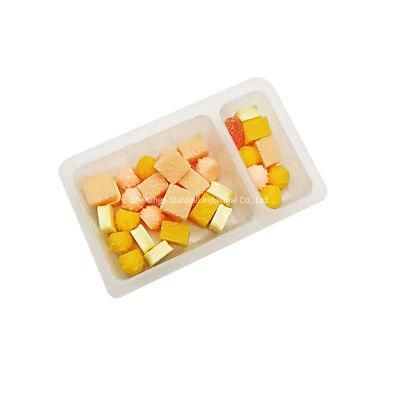 Disposable Plastic Clear 2 Dividers PP Blister Insert Sauce Tray