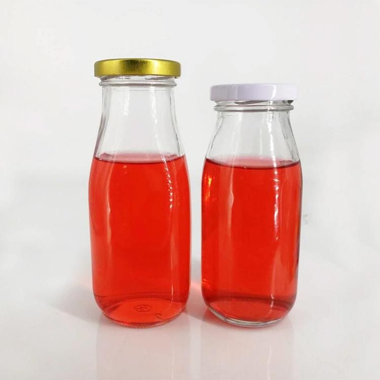 300ml Glass Milk Bottles Juice Beverage Fruit Milk Glass Bottles with Screw Cap