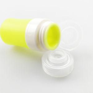 Small Cylinder-Shaped Refillable FDA/LFGB Food Grade Silicone Cosmetic Travel Bottles, Yellow