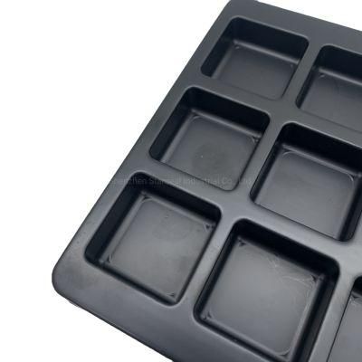 Custom Black Blister 9 Cavity Plastic Chocolate Trays