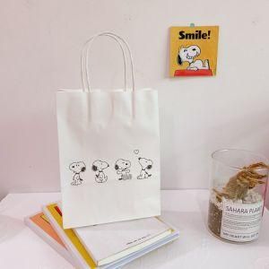 Korean Style Ins Net Red Puppy White Kraft Paper Tote Bag Cartoon Cute Photo Props Gift Bag Tote Bag