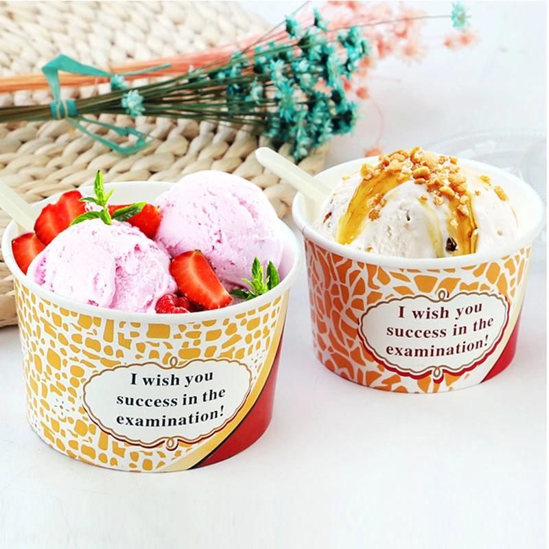 8oz Ice Cream PE Lined Inside & Outside Containers with Spoon