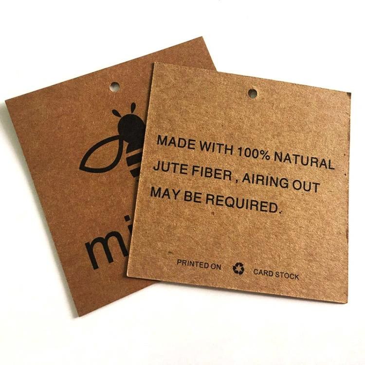 Custom Brown Paper Tag Clothing Cardboard Kraft Hang Tags