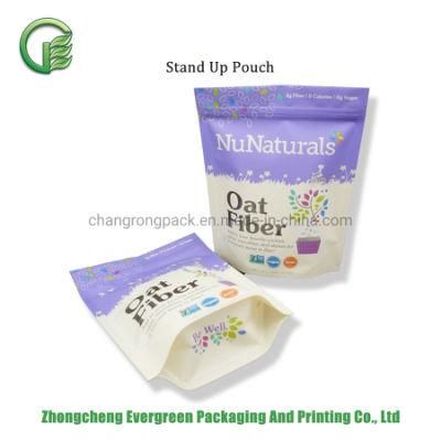 Kraft-Paper-Look Doypack Food Aluminium-Foil Packaging Bags Resealable Closure Ziplock Oat Fiber Pouches