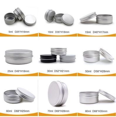 10ml 15ml 25ml 30ml 50ml 60ml 80ml 100ml Flat Aluminium Tin Box Aluminium Jar Ointment Container
