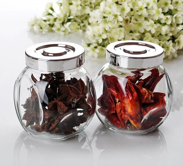 50ml 180ml 380ml 480ml Dacetedd Round Glass Storage Spice Jar with Lid