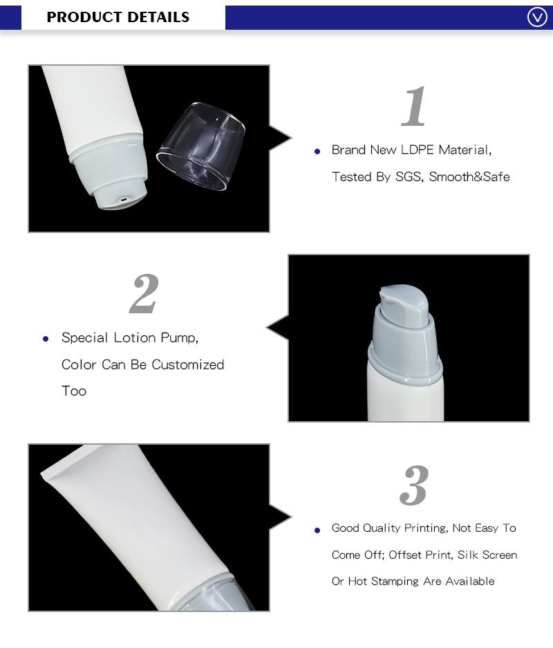 Blank Empty Cosmetic Lotion Container Customized Airless Pump Tubes