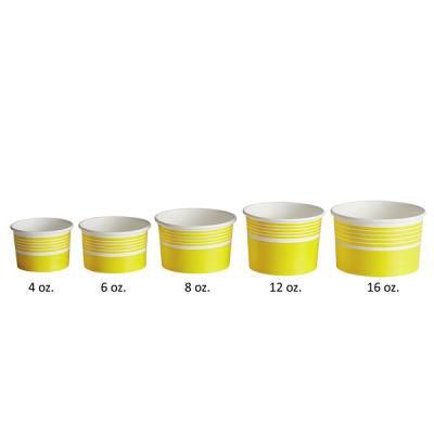Sundae Scoop Ice Cream PE Lined Inside &amp; Outside Containers with Spoon