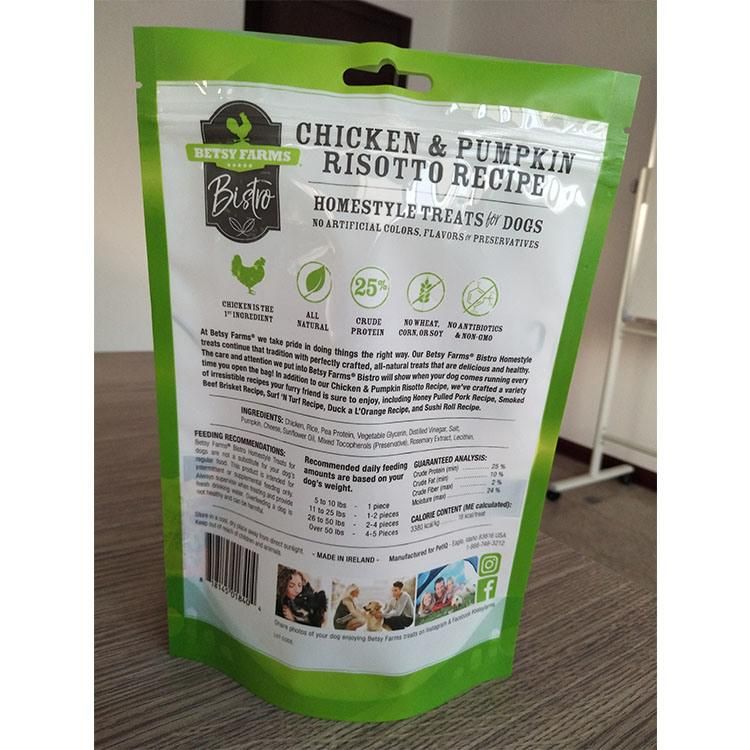 Zip Lock Stand up Food Storage Bags Pouch /Plastic Bags/ Stand up Pouch for Pet Food with Clear Window and Zipper Matte 226g