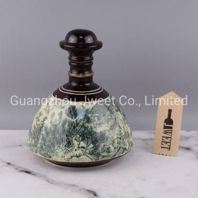 Porcelain Liquor Bottle Whisky Vodka Wine Bottle with Caps