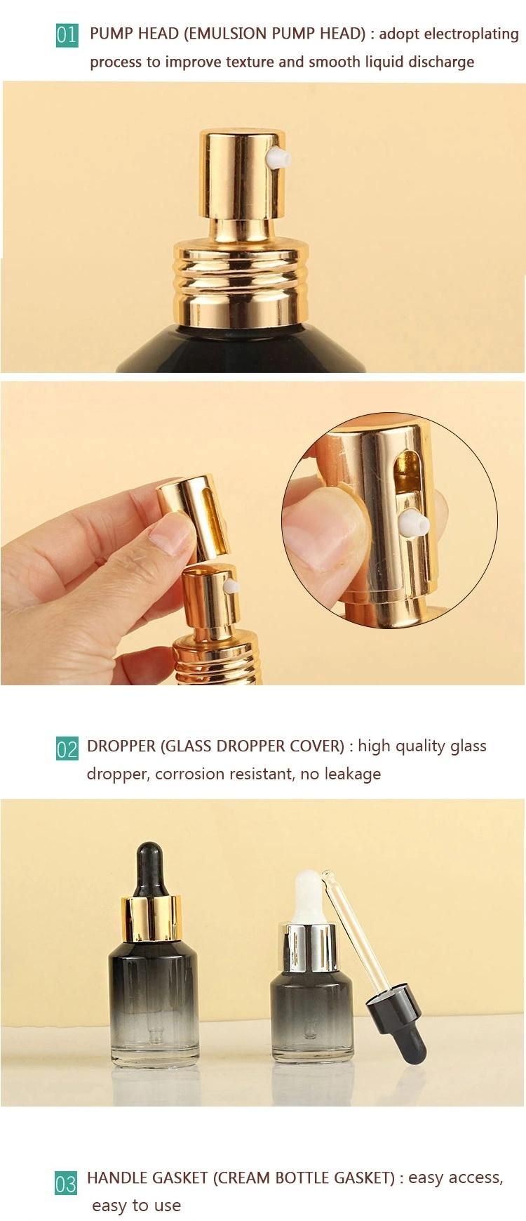 Latest New Design Round Square Perfume Glass Cosmetic Bottle with Pump