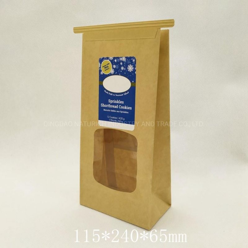 Wholesale Tin Tie Paper Bag for Food Eco Friendly Craft Paper Bag