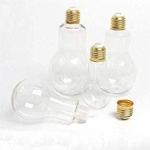 250ml 300ml 500ml Colorful Glass Light Bulb Cup LED Light Bulb Shaped Milk Tea Juice Beverage Bottle for Drinking