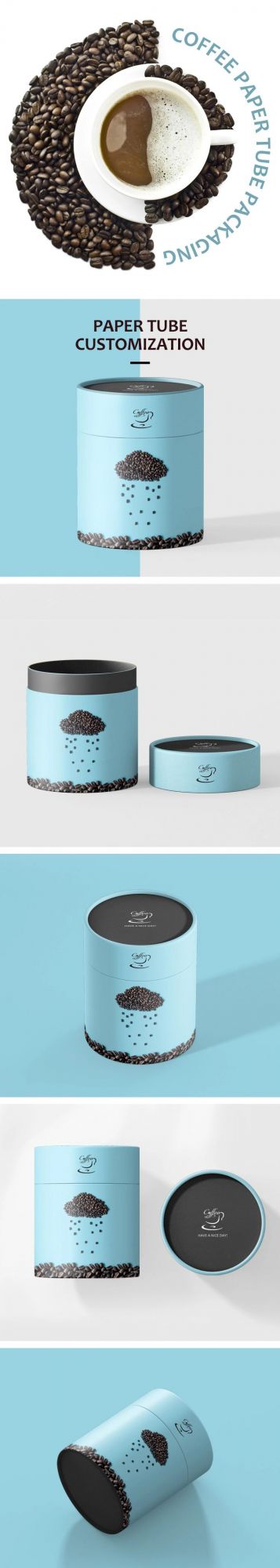 Firstsail High Quality Custom Recyclable Coffee Bean Product Capsule Jar Packaging Food Grade Gift Tea Cylinder Paper Tube Box