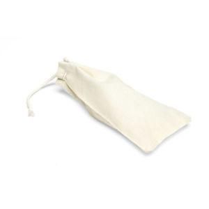 Custom Logo Lightweight White Natural Cotton Jewelry Gift Packaging Drawstring Pouch