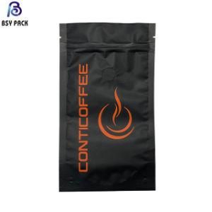 Factory Price Moisture Proof Top Zip Lock Standing Pouch Aluminum Foil Easy Tear Notch Coffee Plastic Packing Bag with Valve