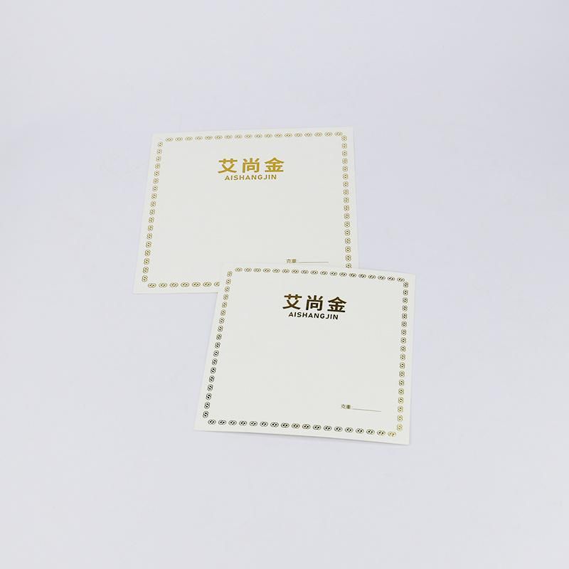 High Quality Gold Foil Logo Coated Paper Display Card Tag