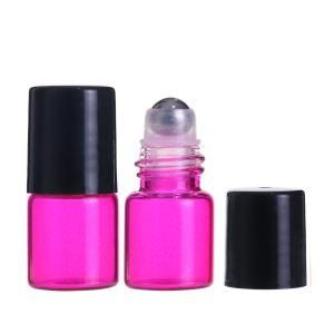 Stainless Steel Metal Roller Bottle for Perfume Aromatherapy 2ml Empty Pink Glass Essential Oil Roll on Bottle