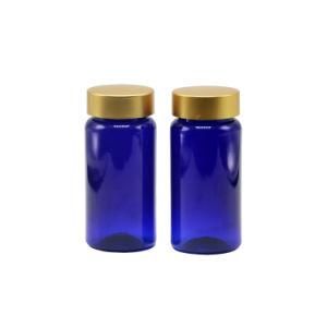 Blue Round Pharmaceutical Capsule Pet Bottle 100ml Plastic Medicine Pill Bottle