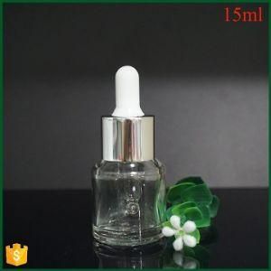 Clear Glass Bottles with Screw Cap 15ml Clear Perfume Bottle Essential Oil Glass Bottle with Silver Dropper