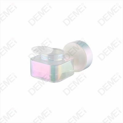 40ml 80ml 110ml Square Glass Bottle Holographic UV Coating with Pearl Cap