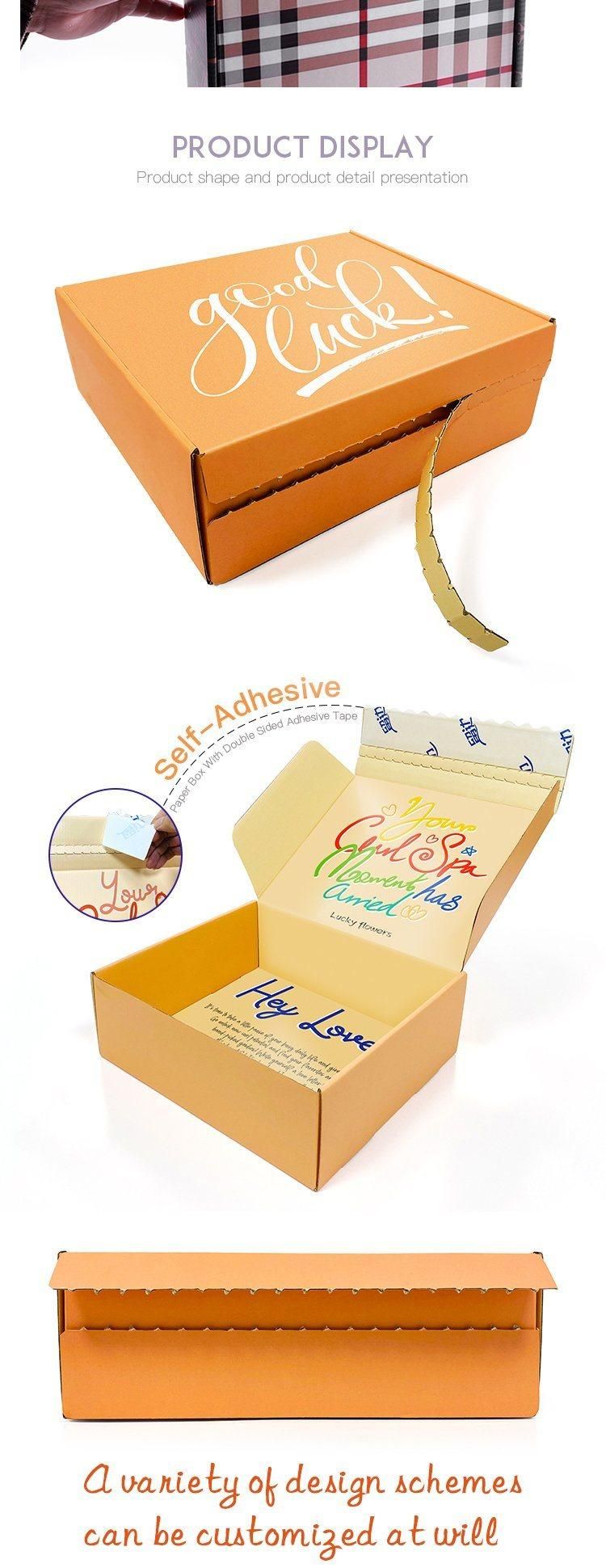 High-End Corrugated Double-Sided Color Custom Tupperware Clothing Packaging Seal Express Box Apparel Packaging Supplies Boxes