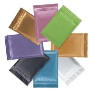 Small Colored Heat Seal Black Aluminum Foil Zipper Packaging Bag with Tear Notch