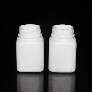 Milky White Square Plastic Bottle with Ordinary Cover, Medical Supplies Capsule Bottle, PE Plastic Medicine Bottle