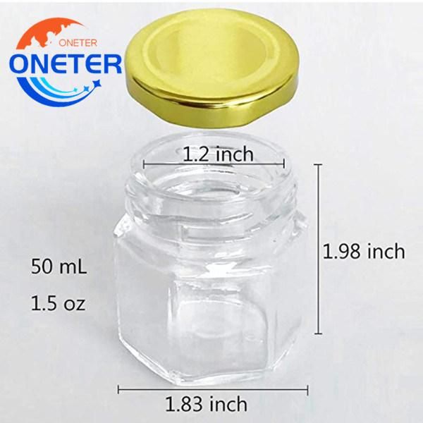 45ml/85ml/100ml/180ml/280ml/380ml/500ml Hexagon Storage Glass Bottle Honey Jar Glass Jam Jars