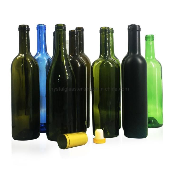 Wholesale Empty 750ml 500ml 350ml Black Glass Spirit Bottles for Wine Liquor