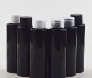 100ml Pet Black Flat Shoulder Portable Disinfectant Gel Emulsion Screw Cap Bottle