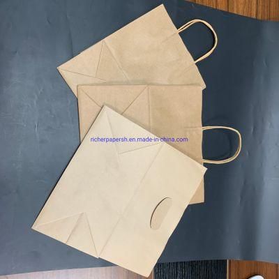 Custom Die Cut Paper Bag Brown Kraft Gift Shopping Paper Bag