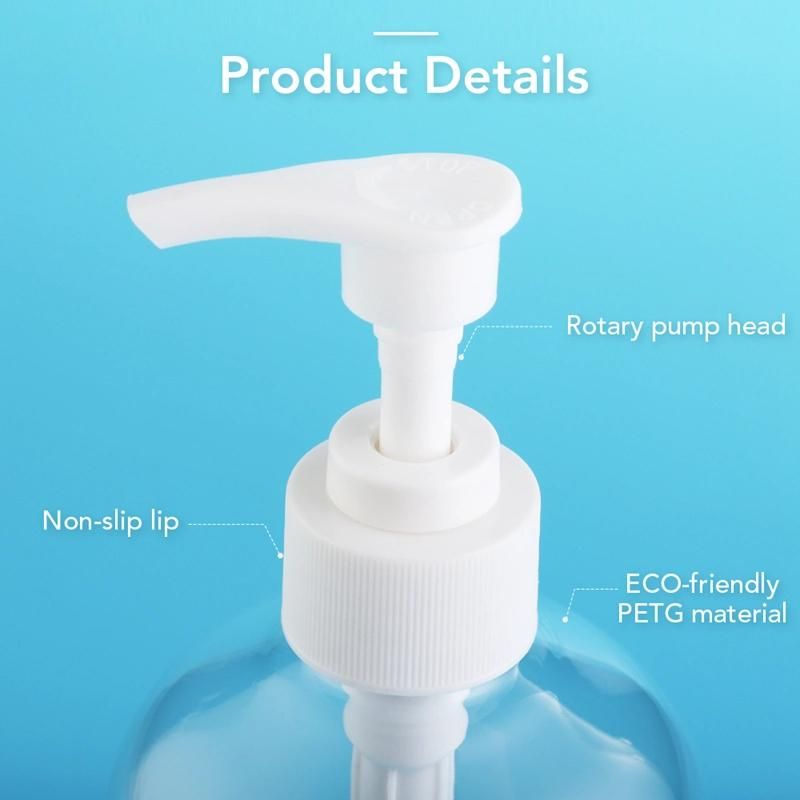 500ml Empty Plastic Cosmetic Hand Sanitizer Pet Bottle with Pump (B001-1)