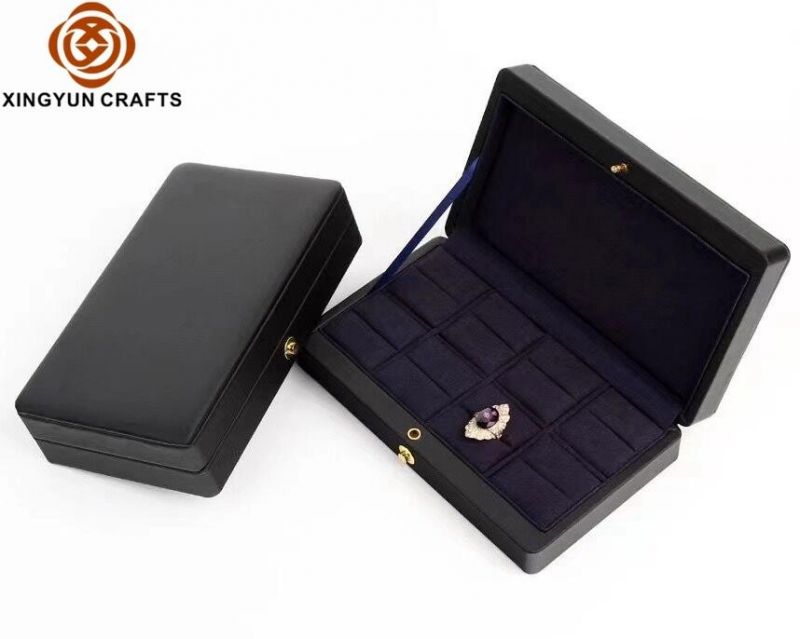 Customized High Quality Black Letaher Collection Jewelry Gift Box Ring Storage Box