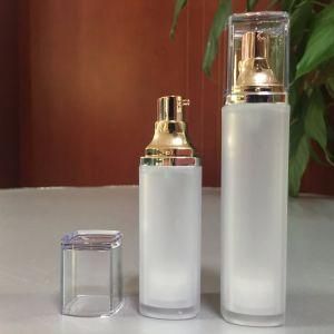 Sample Free Provided Luxury Custom Frosted Glass Plastic Airless Pump Bottle for Skincare Packaging
