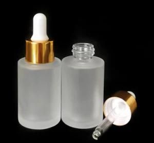 Cosmetic Set Luxury Glass Gold Cap Vial Shaped Flat Round Dropper Bottles Kit