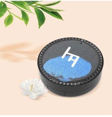 Qd32-Quicksand Process Custom Plastic Empty Magnetic Round Compact Pressed Powder Case with Mirror Cosmetic Packaging Have Stock
