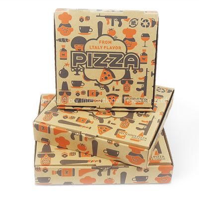 Cheap Custom Logo Design Kraft Paper Pizza Box