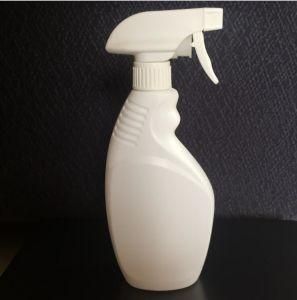500ml Plastic HDPE White Color Flat Shape Trigger Spray Cleaning Bottle