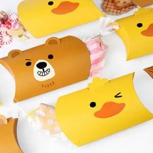 Cute Cartoon Brown Bear Candy Gift Pillow Boxes Spot Wholesale Creative Gift Wrapping Gift Folding Boxes