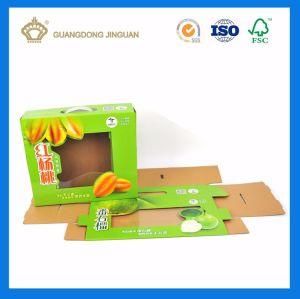 Customized Full Color Printing Rigid Guava Fruit Packaging Corrugated Carton Box with PVC Window