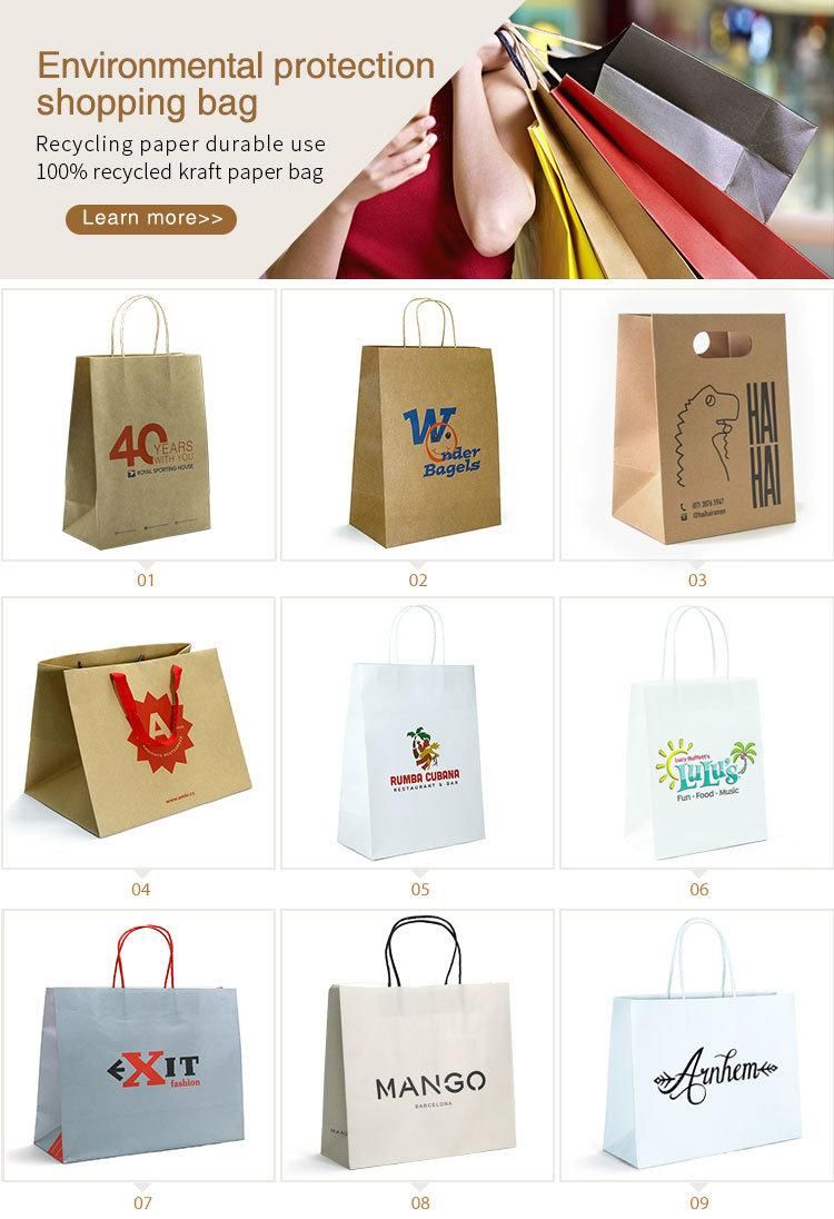 Black Color Coated Custom Logo Kraft Paper Paper Tote Bag