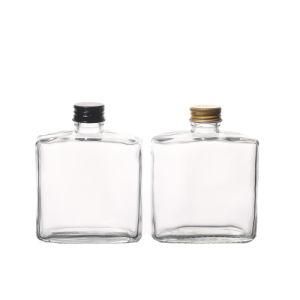 250ml Customized Quantity Flat Square Glass Bottles for Liquor Wine Flint Wine Glassware