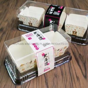 Food Grade Disposable 2 Pack Clear Plastic Cheese Cake Pastry Box Packaging Containers