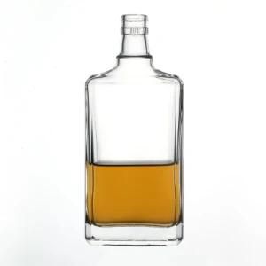 Chinese Factory Customized Shapes Glass Wine Bottles 450ml Clear Flint Glass Bottles for Whisky Vodka
