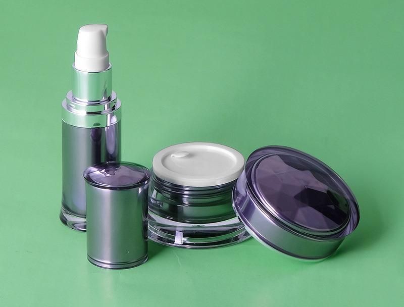 15g 30g 50g 15ml 30ml 60ml 120ml Elegant High Quality Empty Plastic Acrylic Cream Jar and Bottle Set for Skin Care