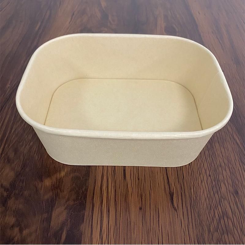 Disposable Rectangle Tableware Take Away Salad Paper Bowl