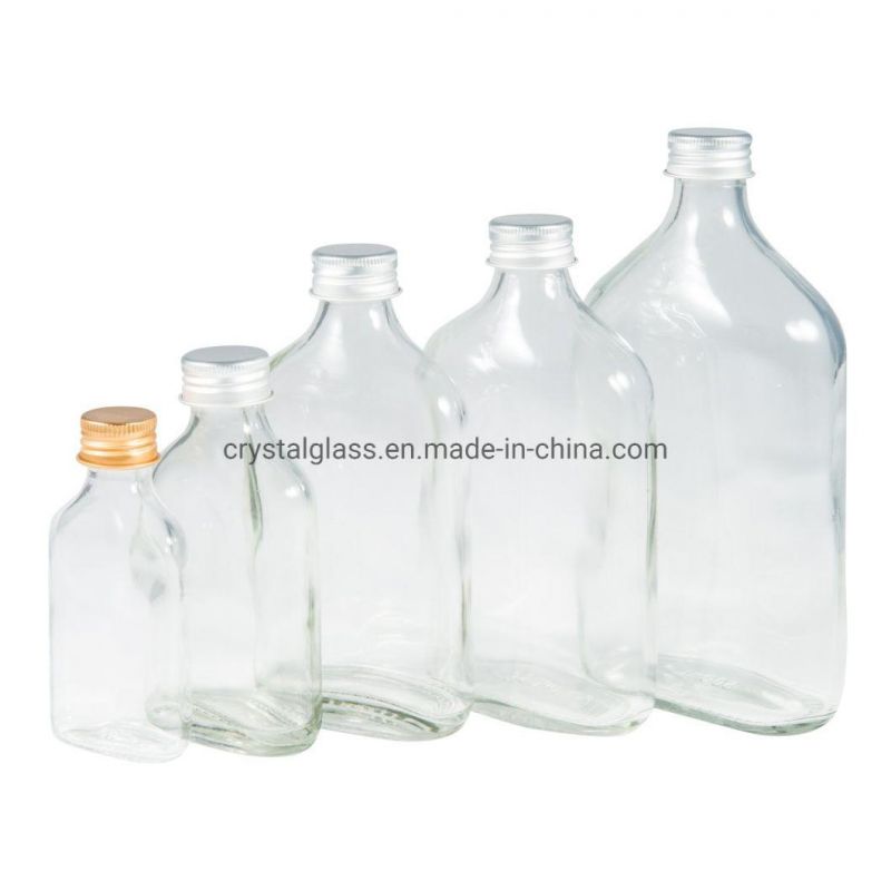 Various Size Flat Wine Beverage Bottle with Cap 50-500ml