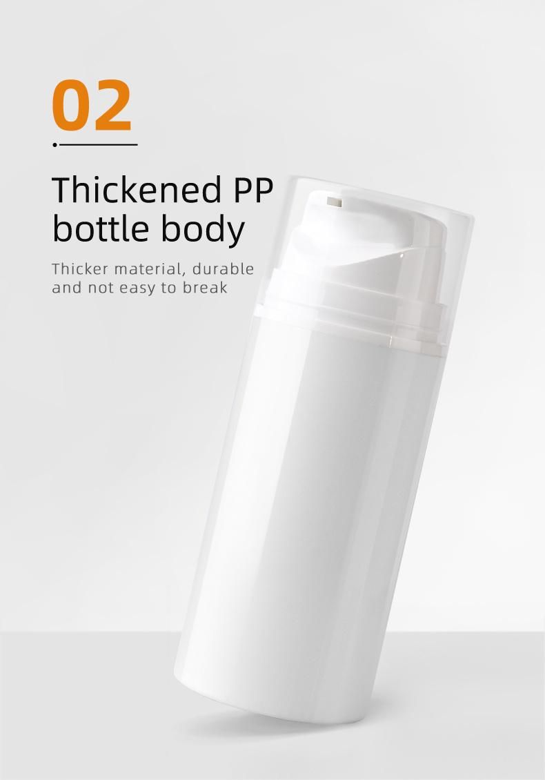 75ml PP Airless Pump Bottle Acrylic Dispenser Bottle