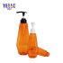 120ml 200ml 500ml Wholesale Cosmetic Packaging Orange Transparent Conditioner Shampoo Bottle